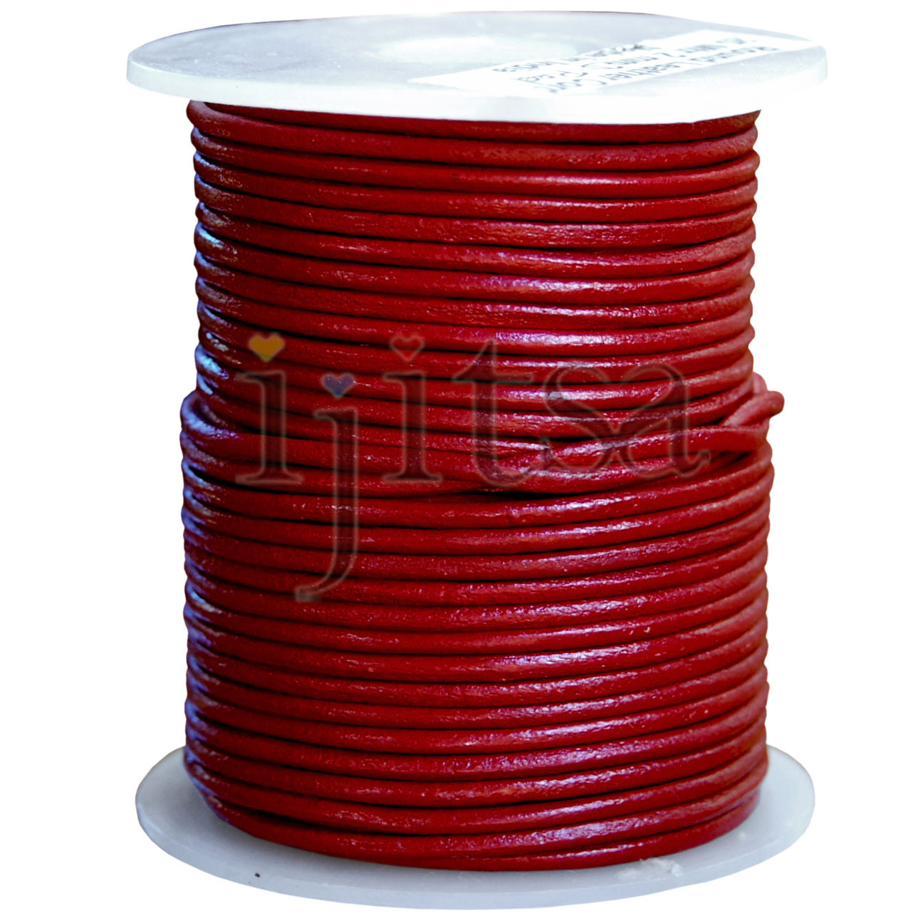 2mm round Dark Red genuine leather cord 5 yards section (spool is not included)