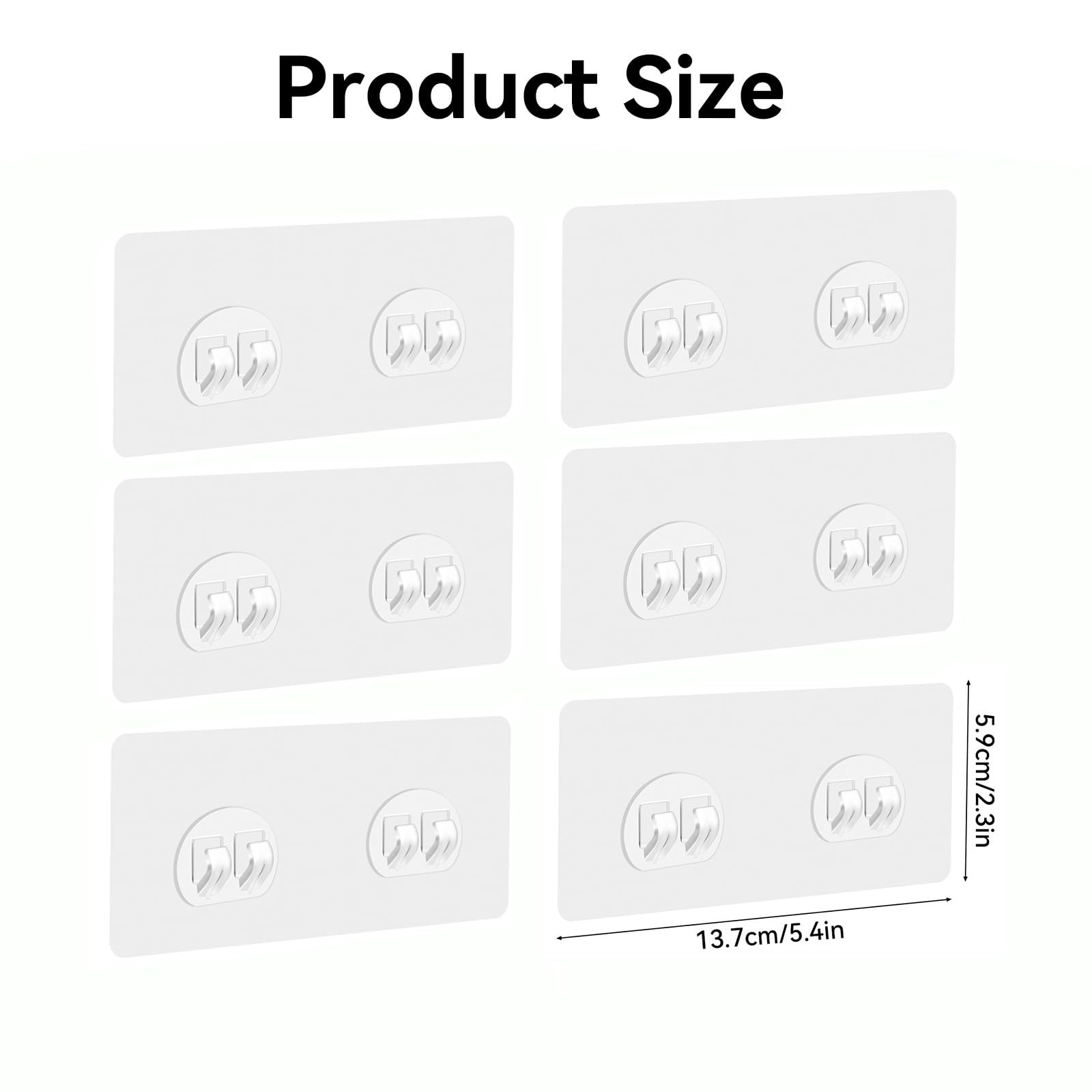 GETRIC 6 Pack Shower Caddy Adhesive Replacement, Shelves Transparent
