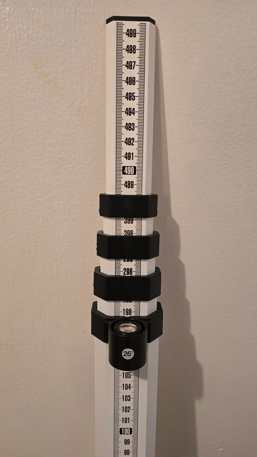 NEDO - ALUMINIUM TELESCOPIC LEVELING STAFF - adjustable bubble - NEW