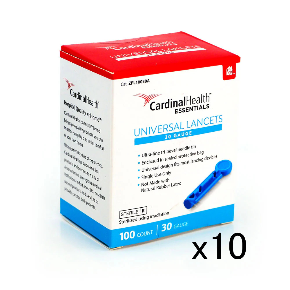 1000 Cardinal Health ReliaMed Twist Top Lancets 30G 100/BX Glucose Care  10 Box