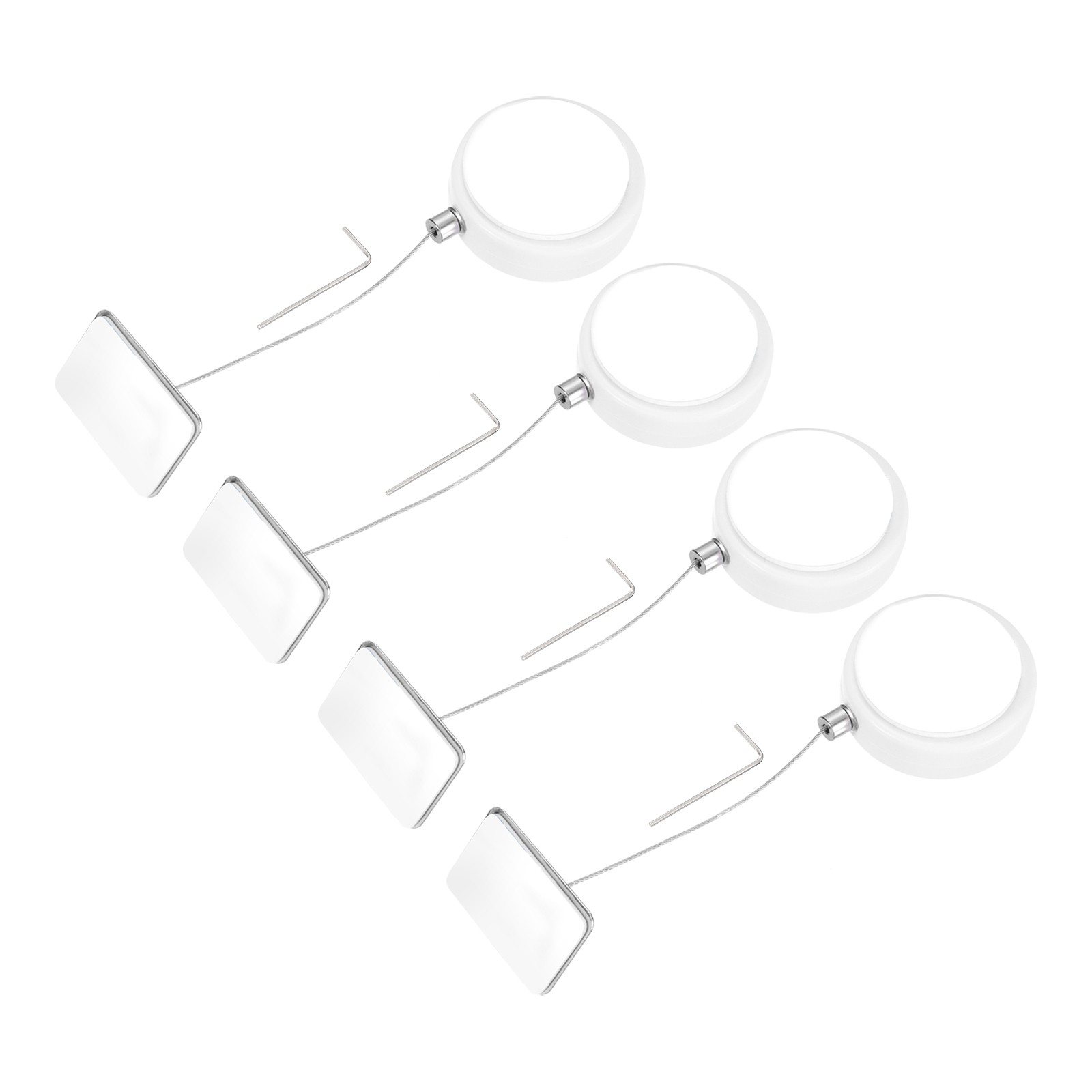 3.3ft Retractable Cable Security Lock with Square Patch Wrench 150 g White,4Set