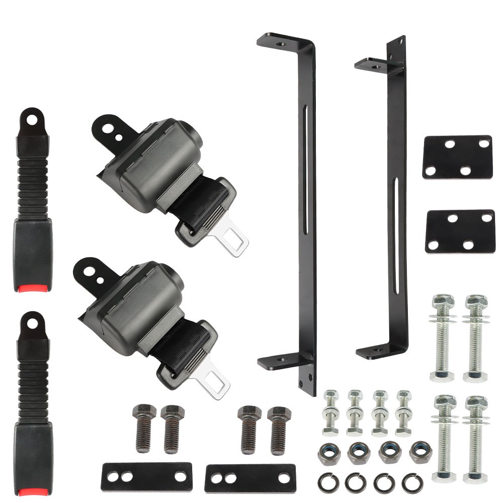 Retractable Seat Belt + Bracket New 2 passenger For E-Z-GO Yamaha Club Car Golf