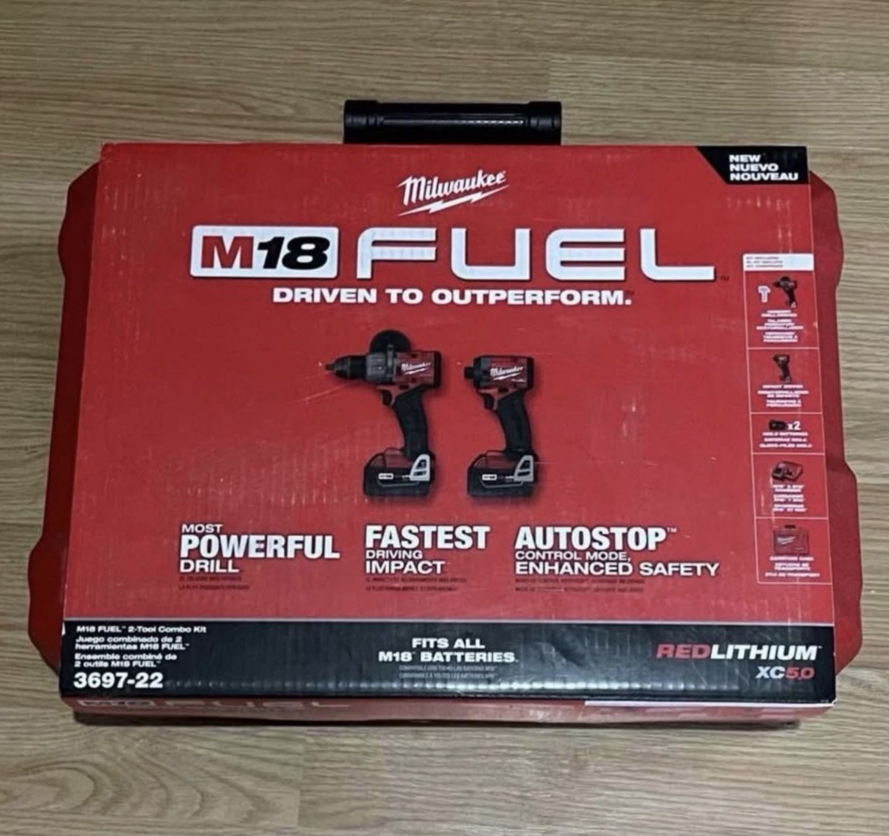 Milwaukee M18 FUEL 3697-22 2-Tool Kit Drill/Driver + Impact, 2 Batteries