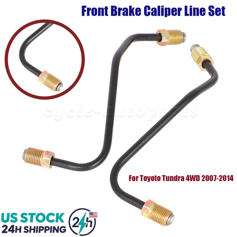 Stainless Front Brake Caliper Line Set 07-14 For Toyota Tundra 4WD DOT 4Hose Kit