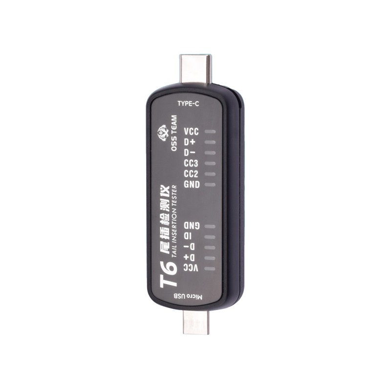 OSS T6 Tail Insertion Tester Charging Port Tester For Lighting Type-C Dual Plugs