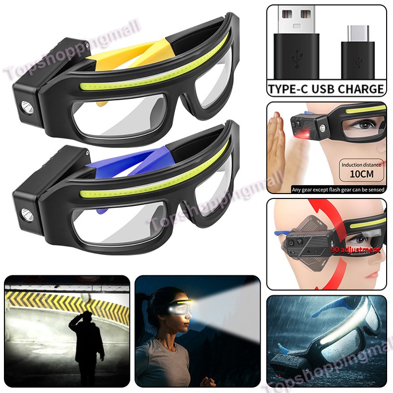 Headlamp Wave Sensor 5 Modes Task Lamp Rechargeable for Cycling Fishing Repair