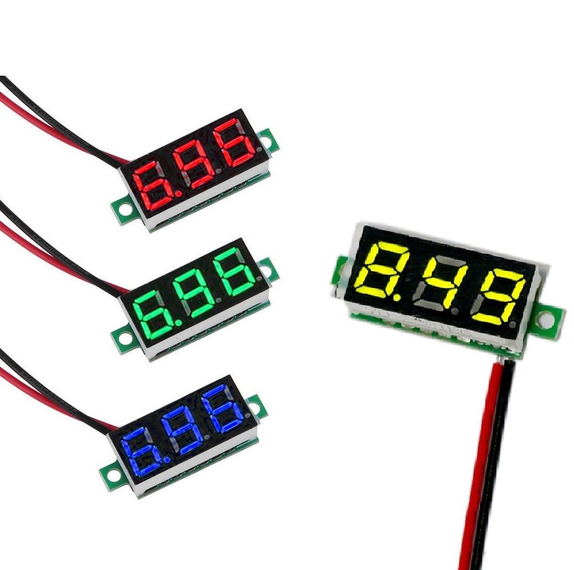 DC 3-30V 0.36 2 Wire LED Digital Panel Meter Voltage Voltmeter Red/Blue/Green NE