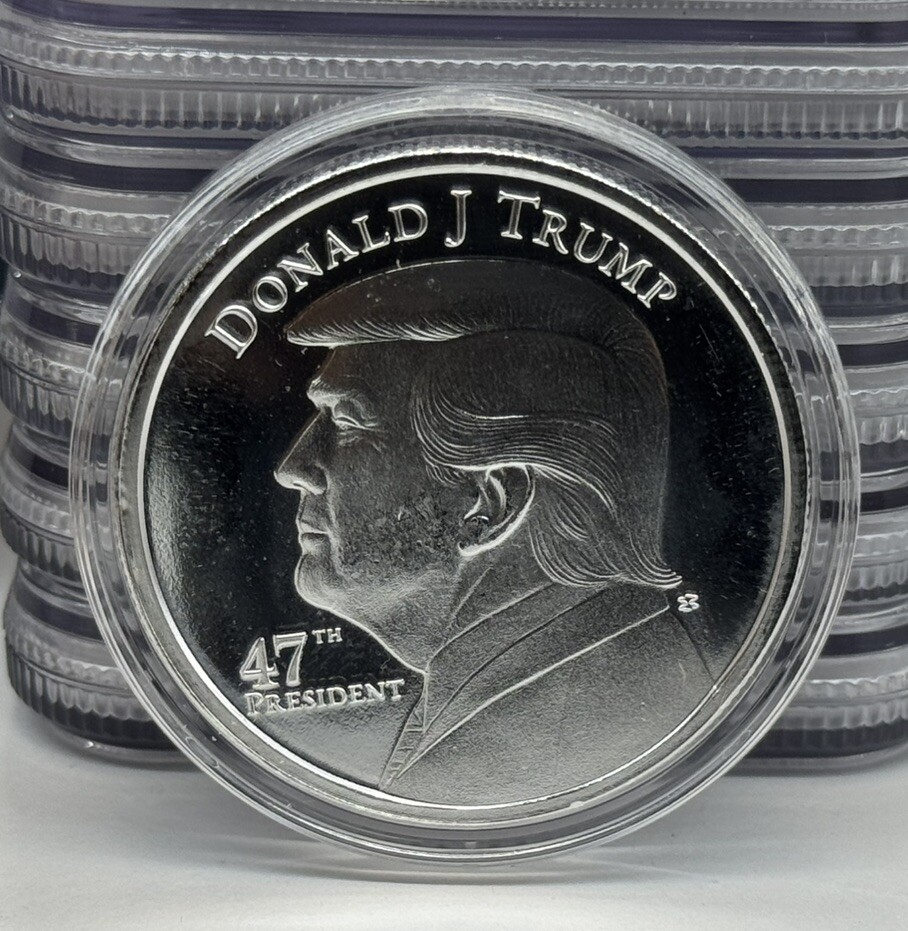 President 47TH Donald Trump 1 oz .999 FINE SILVER ROUND IN CAPSULE