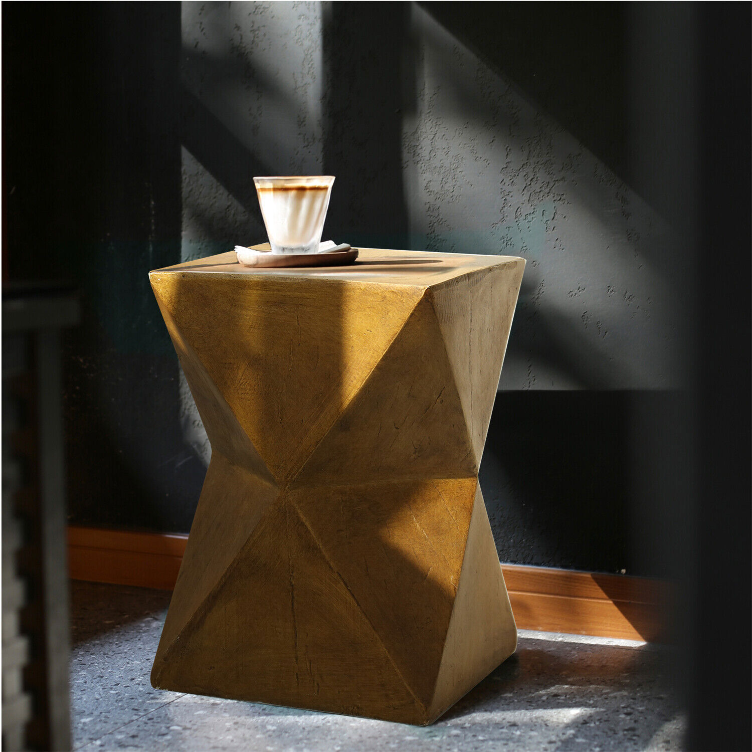 Outdoor Side Table Smooth Concrete Terrazzo End Table Garden Stool Log Table Dec