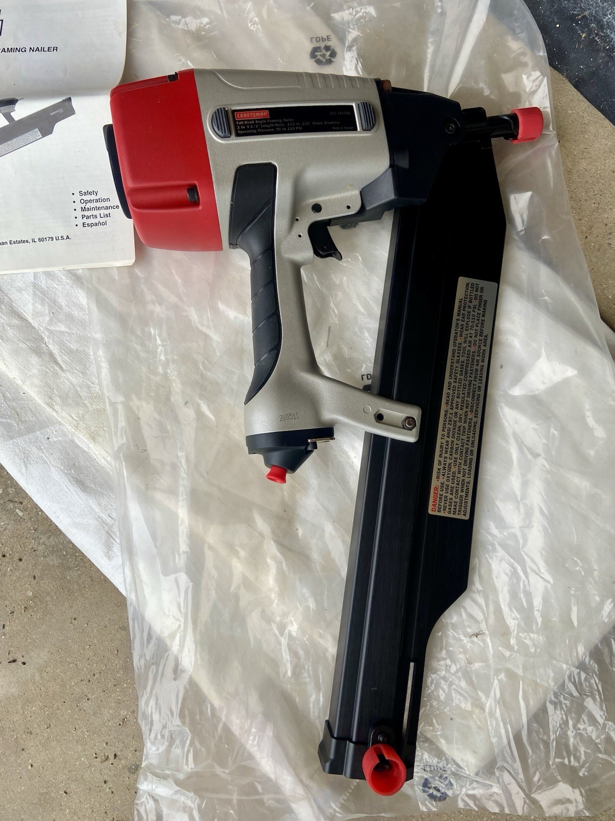 Craftsman Full Head Angle Framing Nailer 2-3 1/2