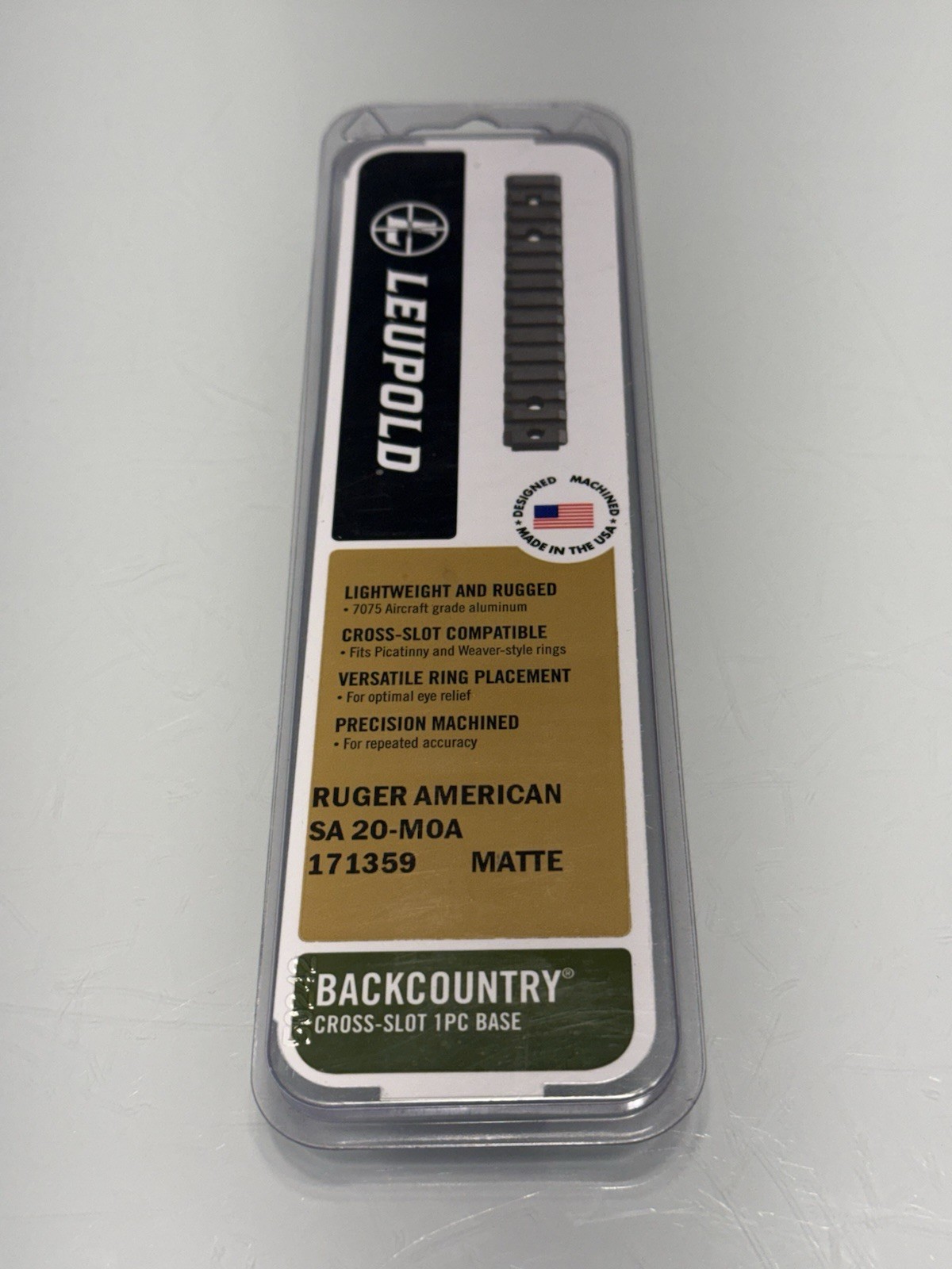 LEUPOLD 171359 BackCountry Cross-Slot 1pc Scope Base Ruger American Short Action