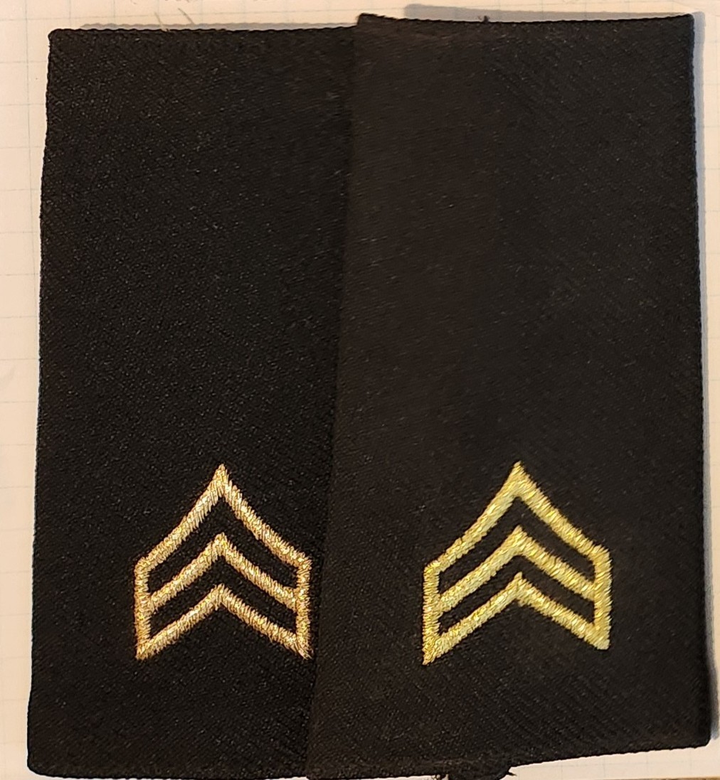 U.S. Army E-5 SGT shoulder mark (epaulet), large - PAIR