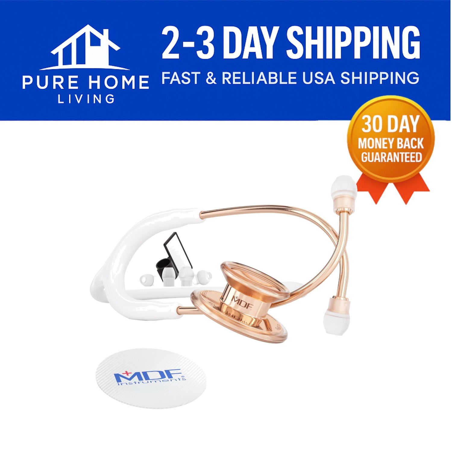 Stainless Steel Stethoscope - Adult, Rose Gold Finish for Precision Care
