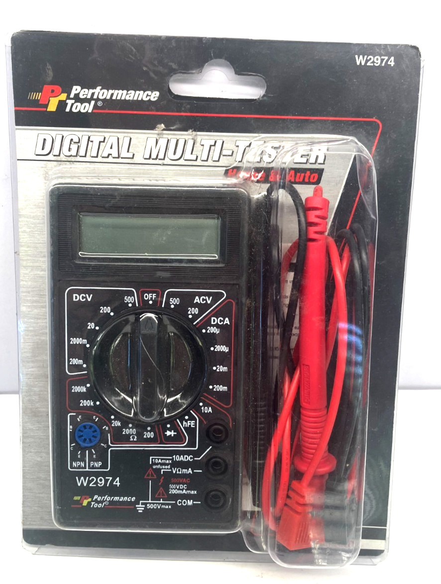 W2974 Digital Multimeter Tester 2000 Counts with AC DC Voltmeter and Ohm Volt