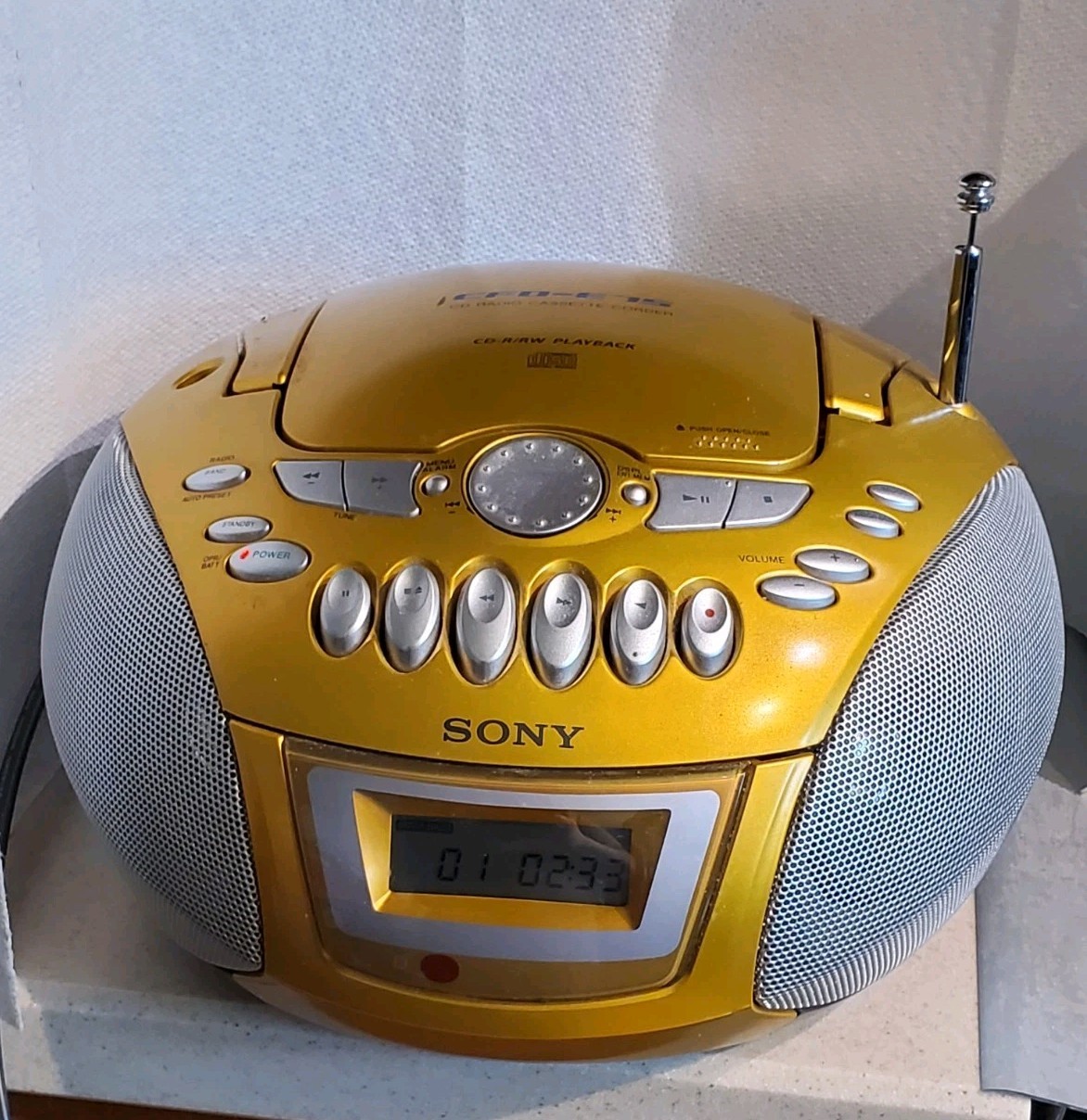 Sony CFD-E75 Boombox CD Player AM/FM Radio Cassette Tested w Power Cord WORKS