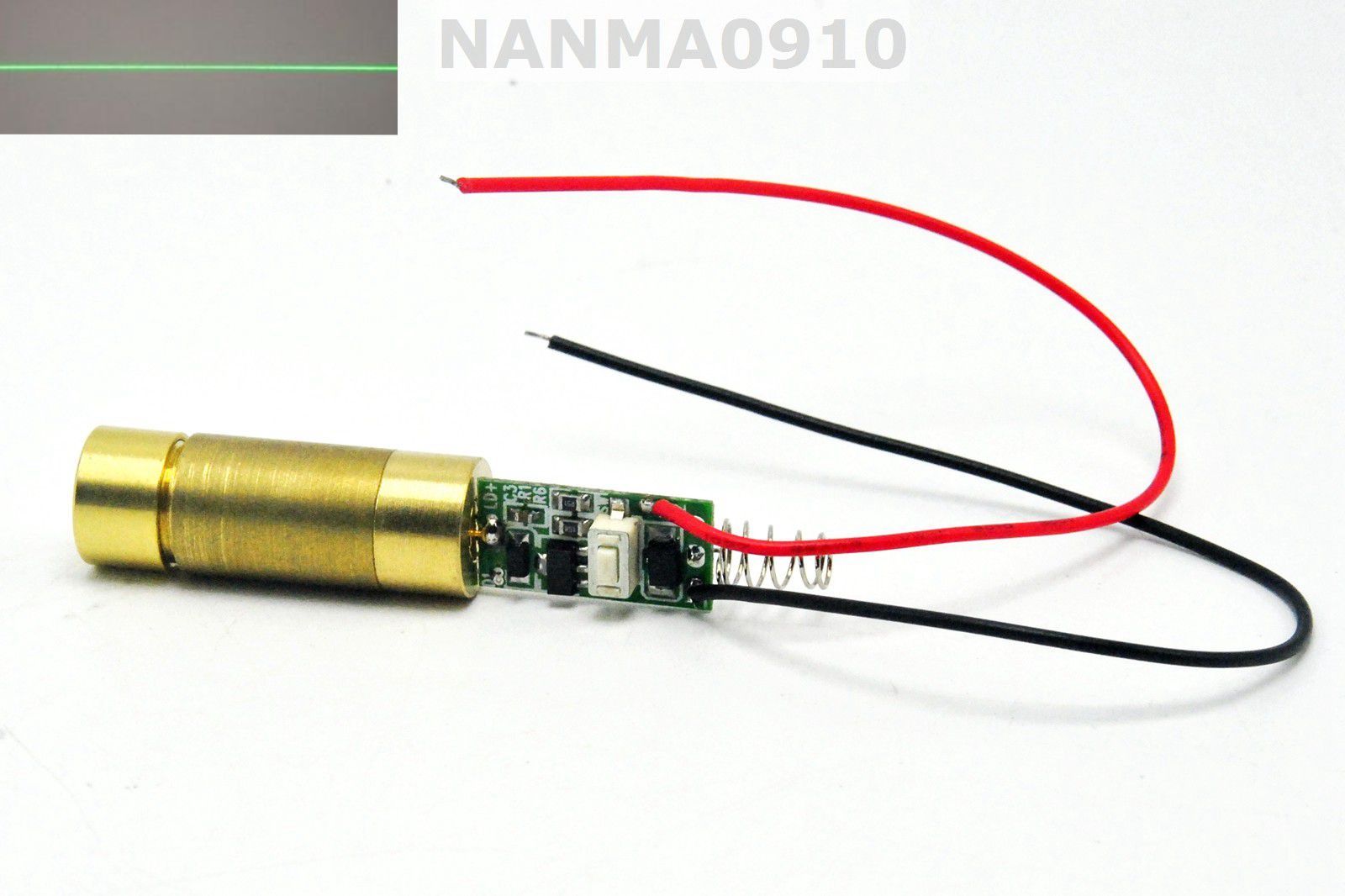 Industrial/Brass 20mW 532nm Green Line Beam Laser Module LED Lights DC3V-3.7V