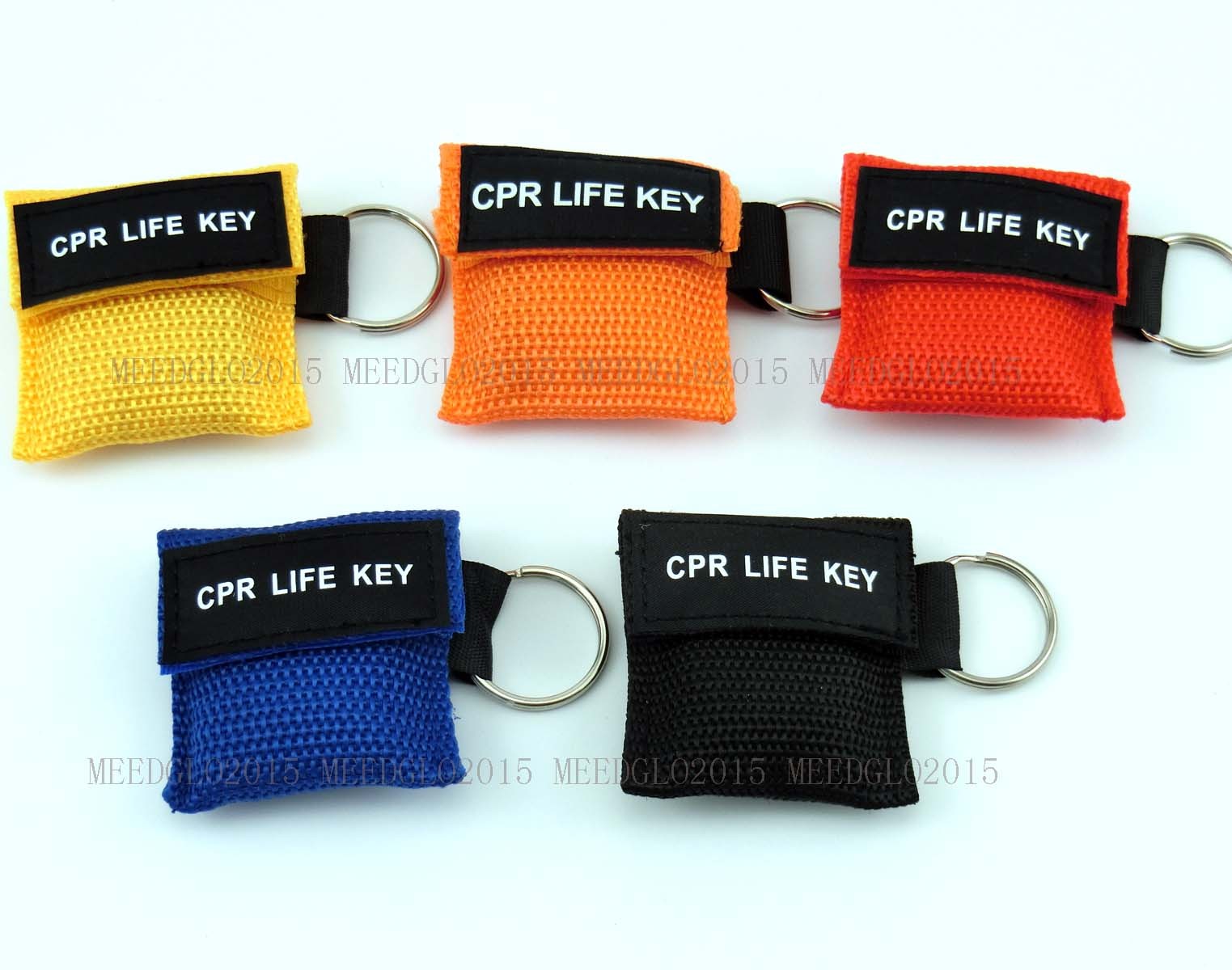 5COLORS 100 pcs/pack CPR MASK KEYCHAIN POUCH CPR FACE SHIELD AED CPR LIFE KEY