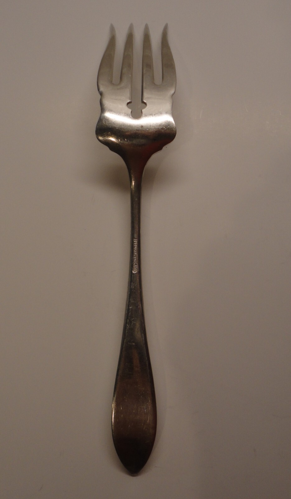 International Silver, Vesta Silverplate Medium Solid Cold Meat Serving Fork