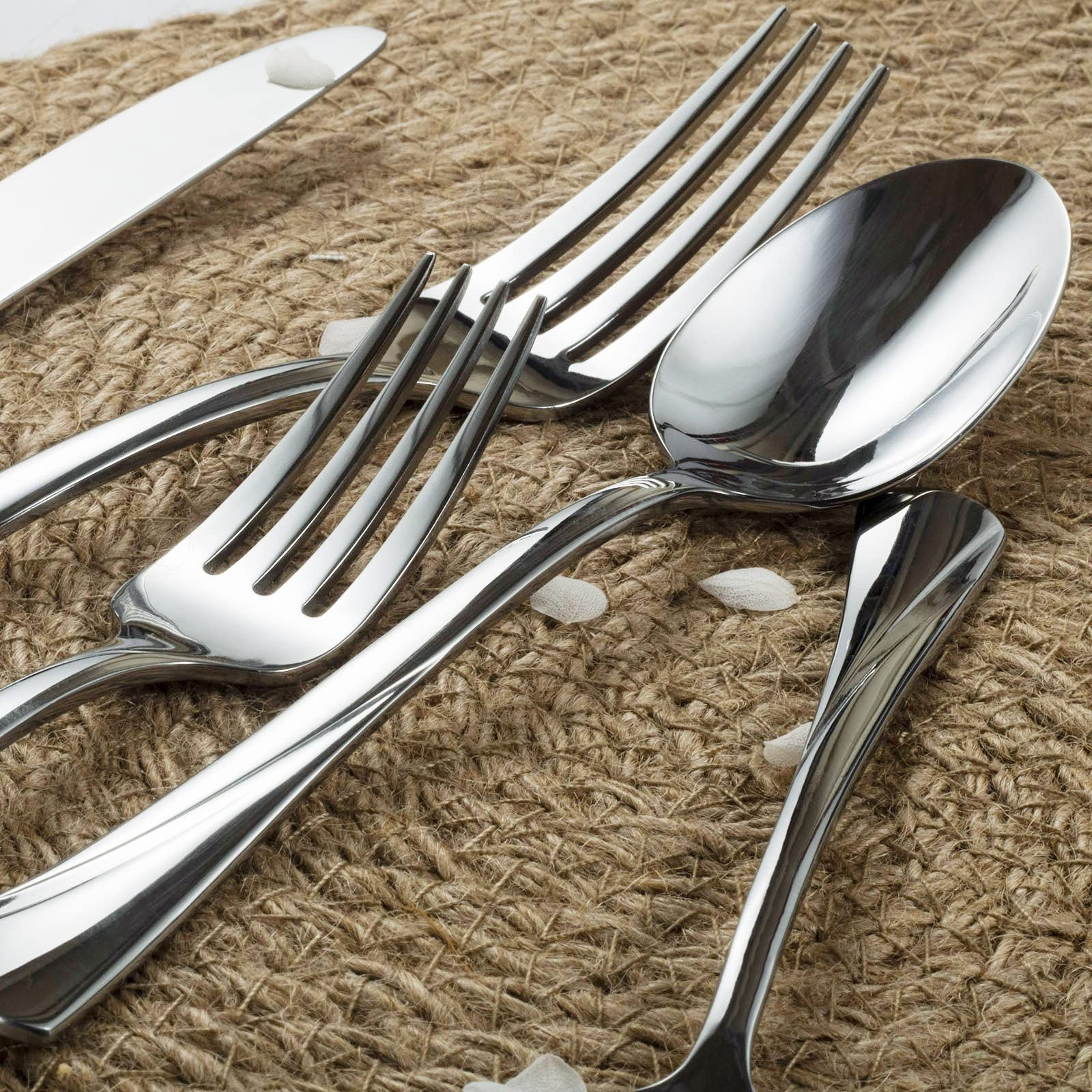 Alata Alice 40-Piece Silverware Set Stainless Steel Flatware Set,Service for ...