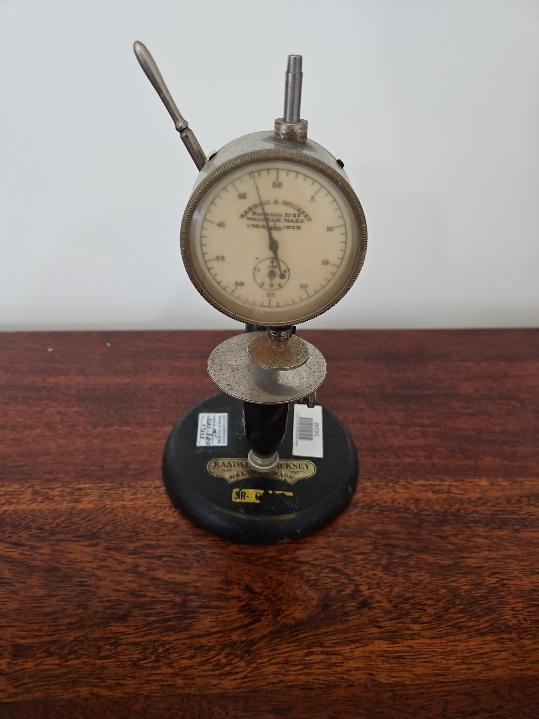 Antique Randall & Stickney Dial Indicator Thickness Gauge – Waltham, MA – 1883