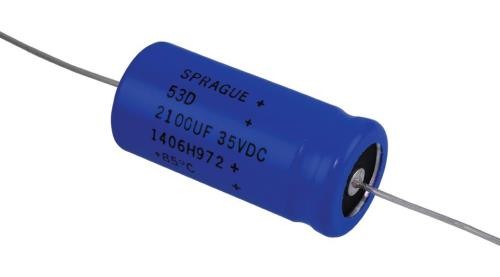 2pc VISHAY '53D212G035GJ6 Electrolytic Capacitor, Tubular, 2100 ��F, 35 V, �I