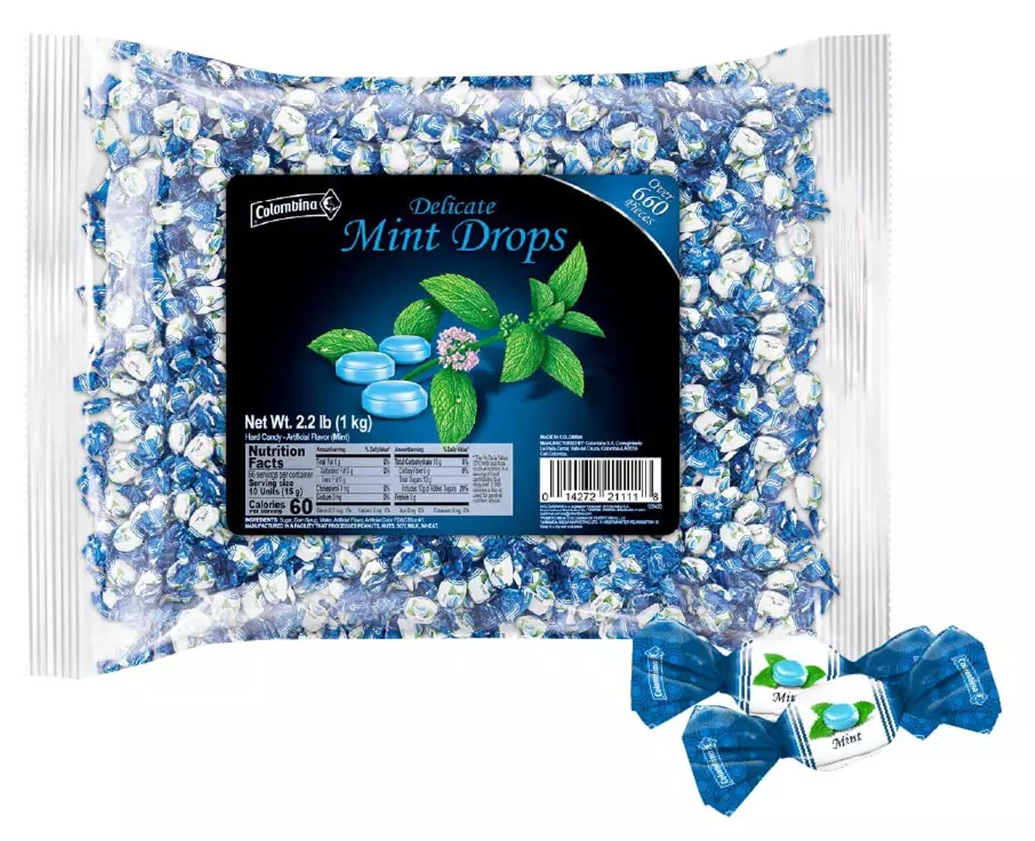 Colombina Delicate Mints Mint Drops Hard Candy- 2.2 Lbs Menta