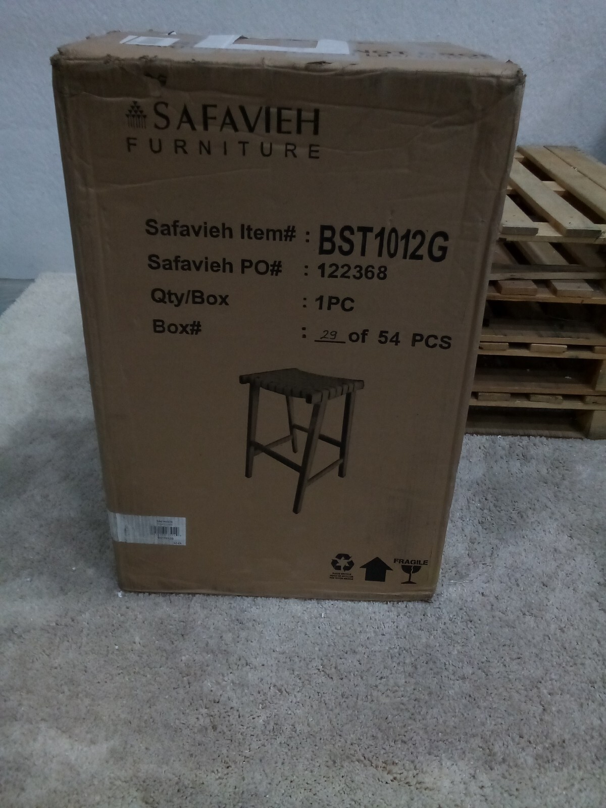 Safavieh Abreu Rectangle Barstool, Reduced Price 2172721370 BST1012G