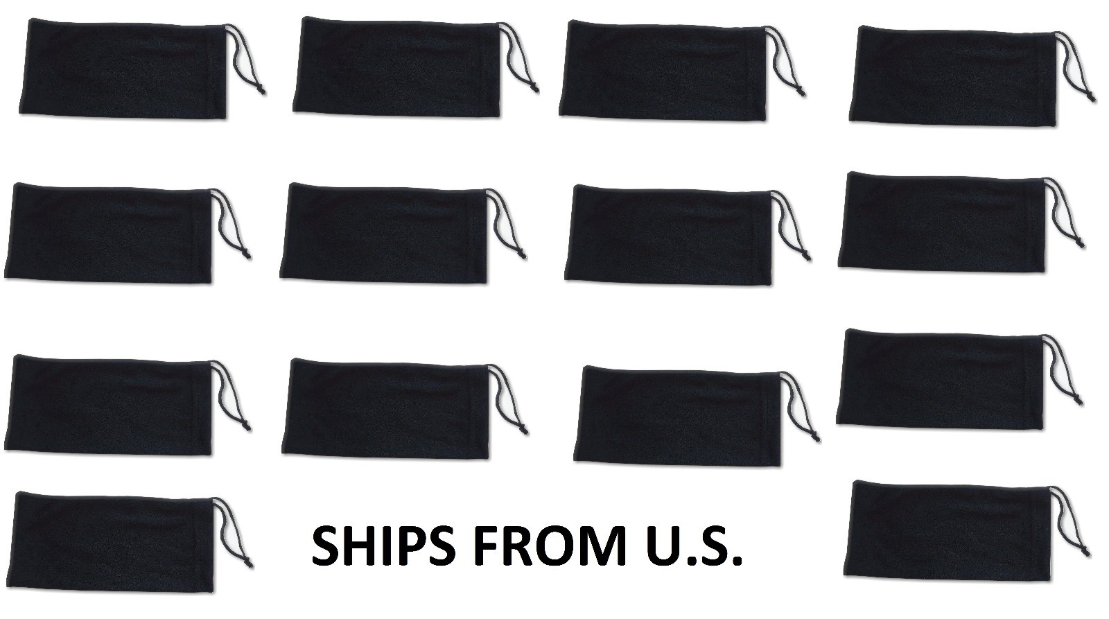 Qty 15 Microfiber Pouch Case for Sunglasses Phones Camera & More NEW BLACK SOFT
