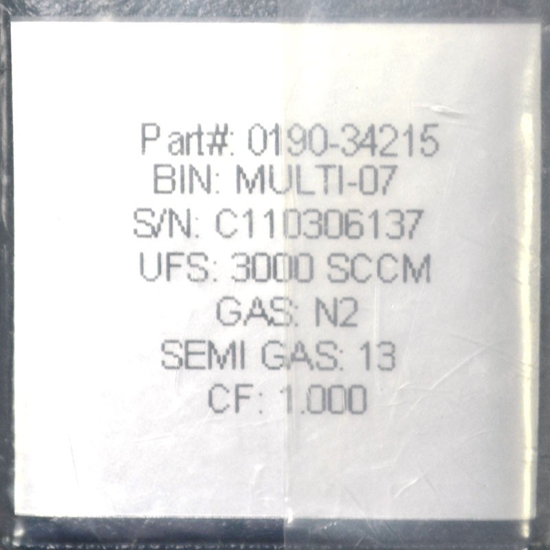 Aera PI-98 Mass Flow Controller 0190-34215 Digital MFC (N2/3000cc) C-Seal + Cert
