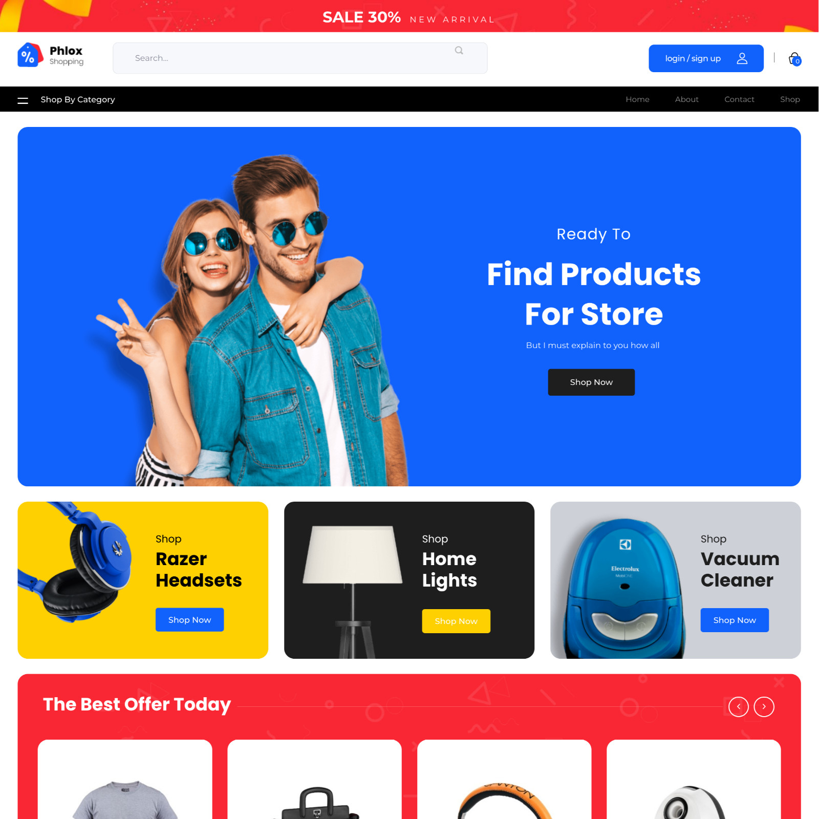 Mega Shop Website Design with Free VPS Web Hosting and Installation