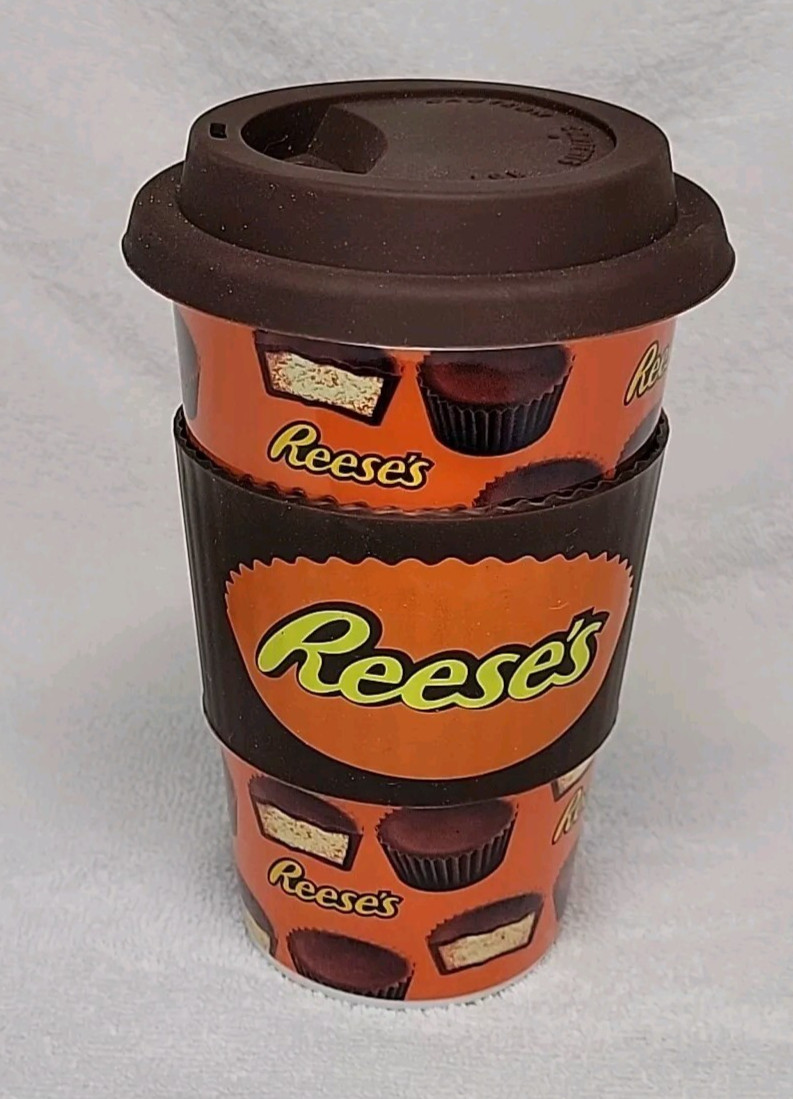 Reese's Peanut Butter Cup Ceramic Coffee Tea Tumbler Mug by Galerie - Very Nice!