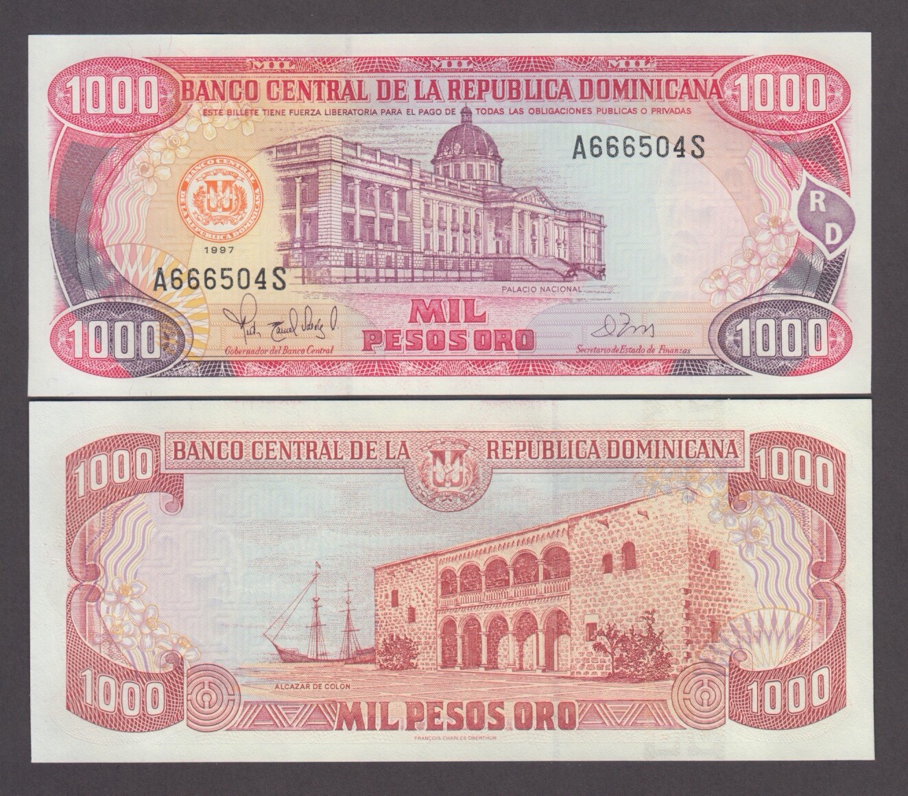 Dominican Republic P.158b  1000 PESOS ORO 1997  UNC WE COMBINE  YYY        2407