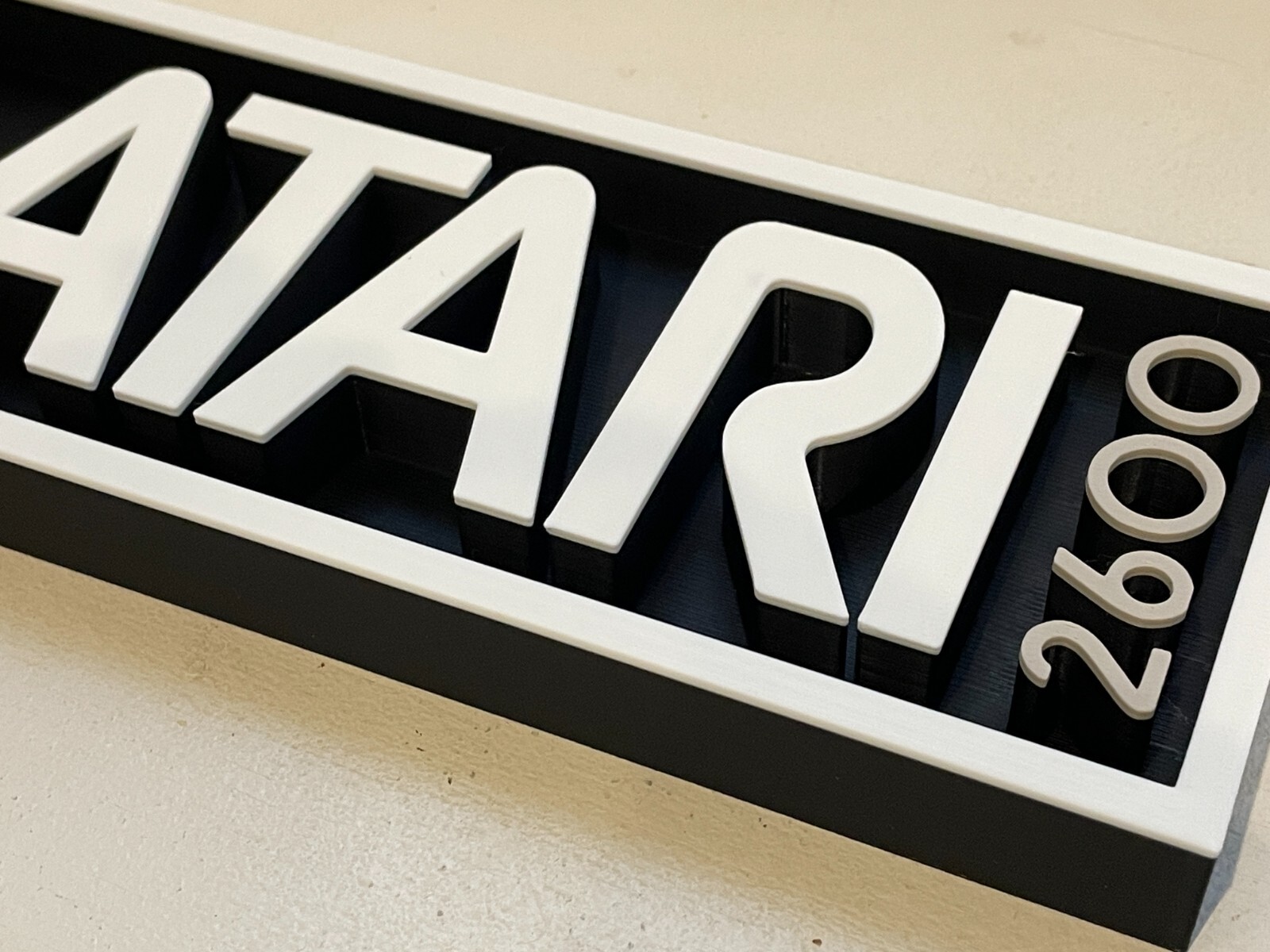 ATARI 2600 3D printed game console placard, retro console sign, multi-color