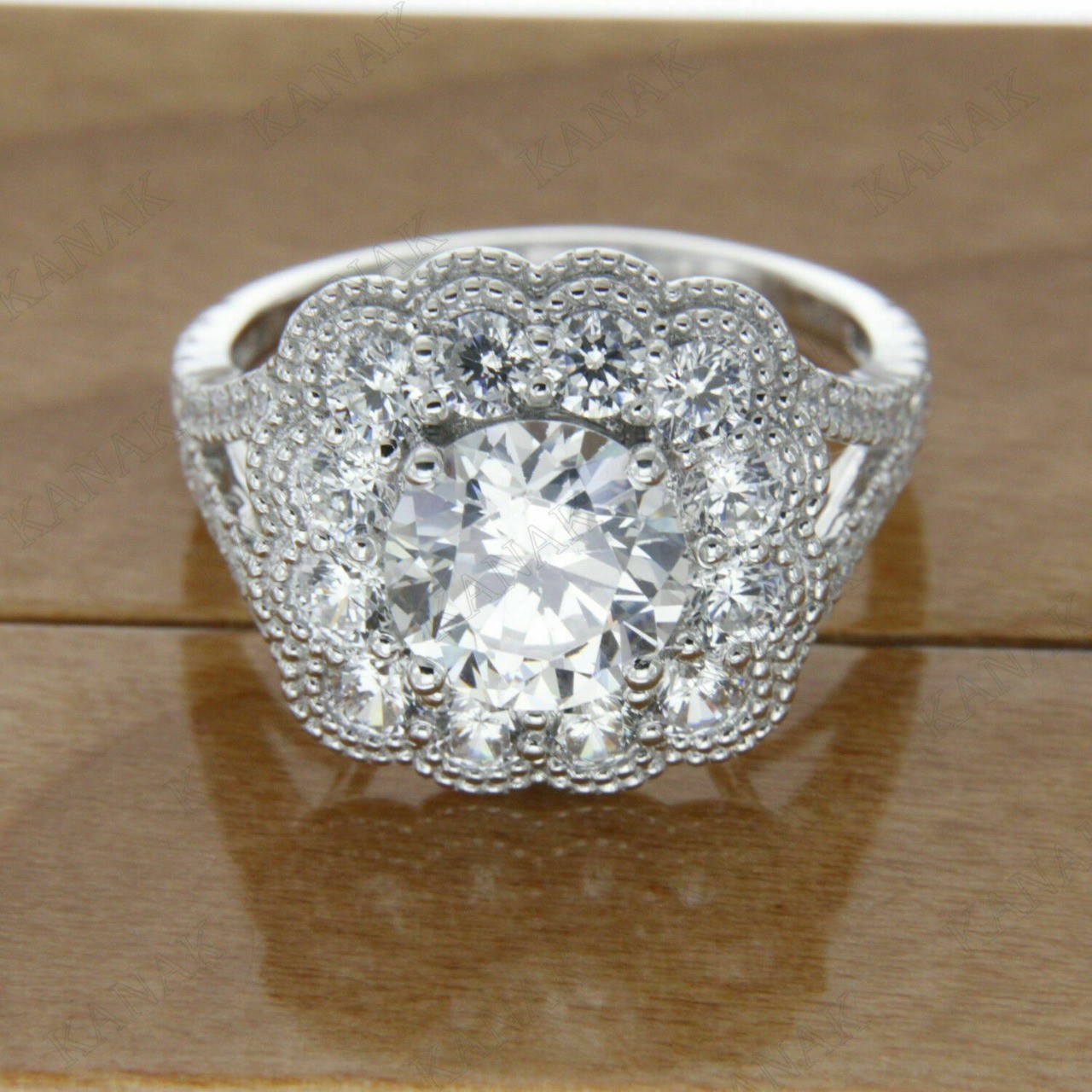 Lab-Created 2.20 Ct Round Cut White Diamond Wedding Ring 925 Sterling Silver