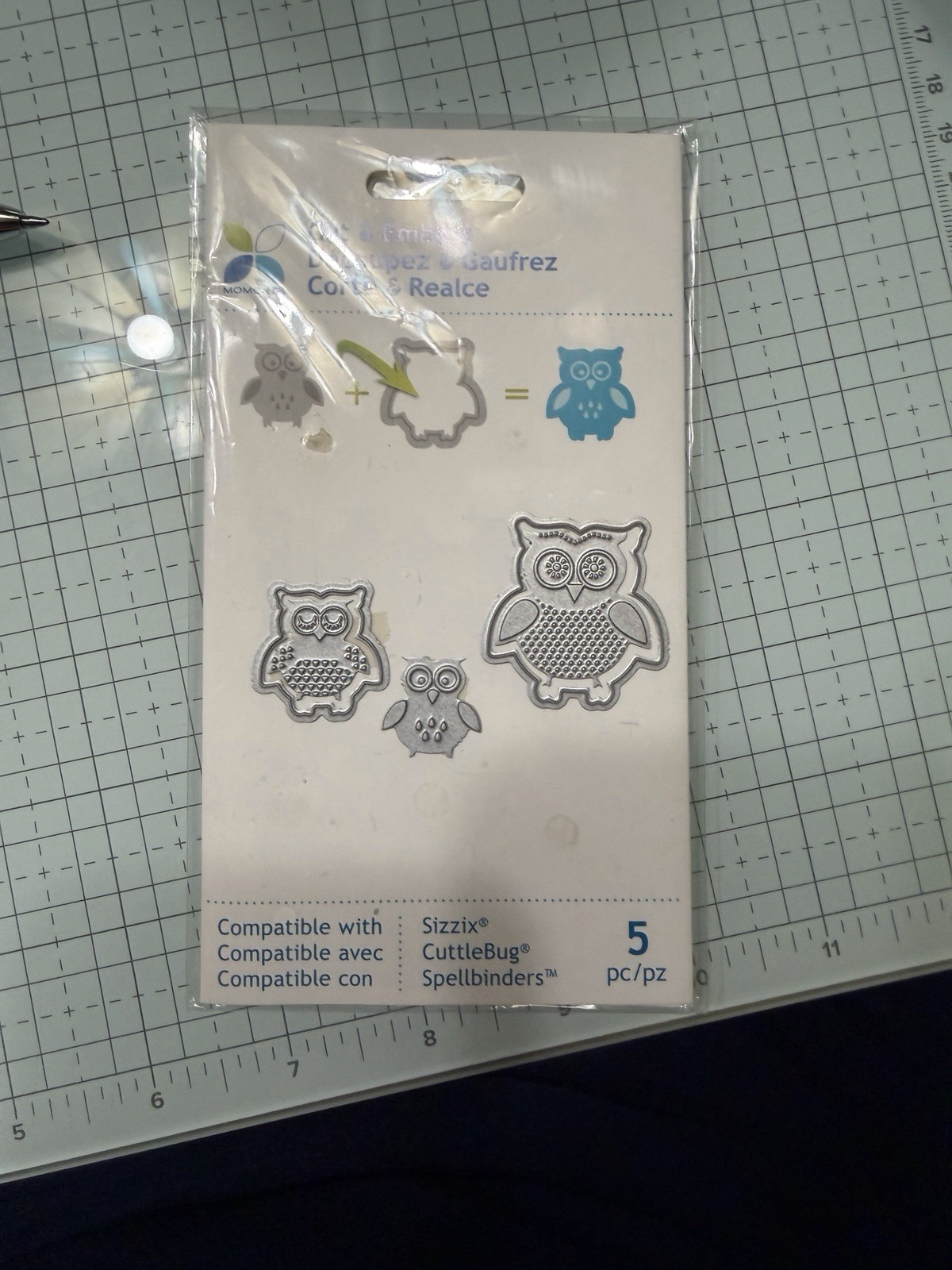 OWLS OUTLINE DETAILED 5 DIE CUT EMBOSS MY MOMENTA 19792 CREAKYATTIC