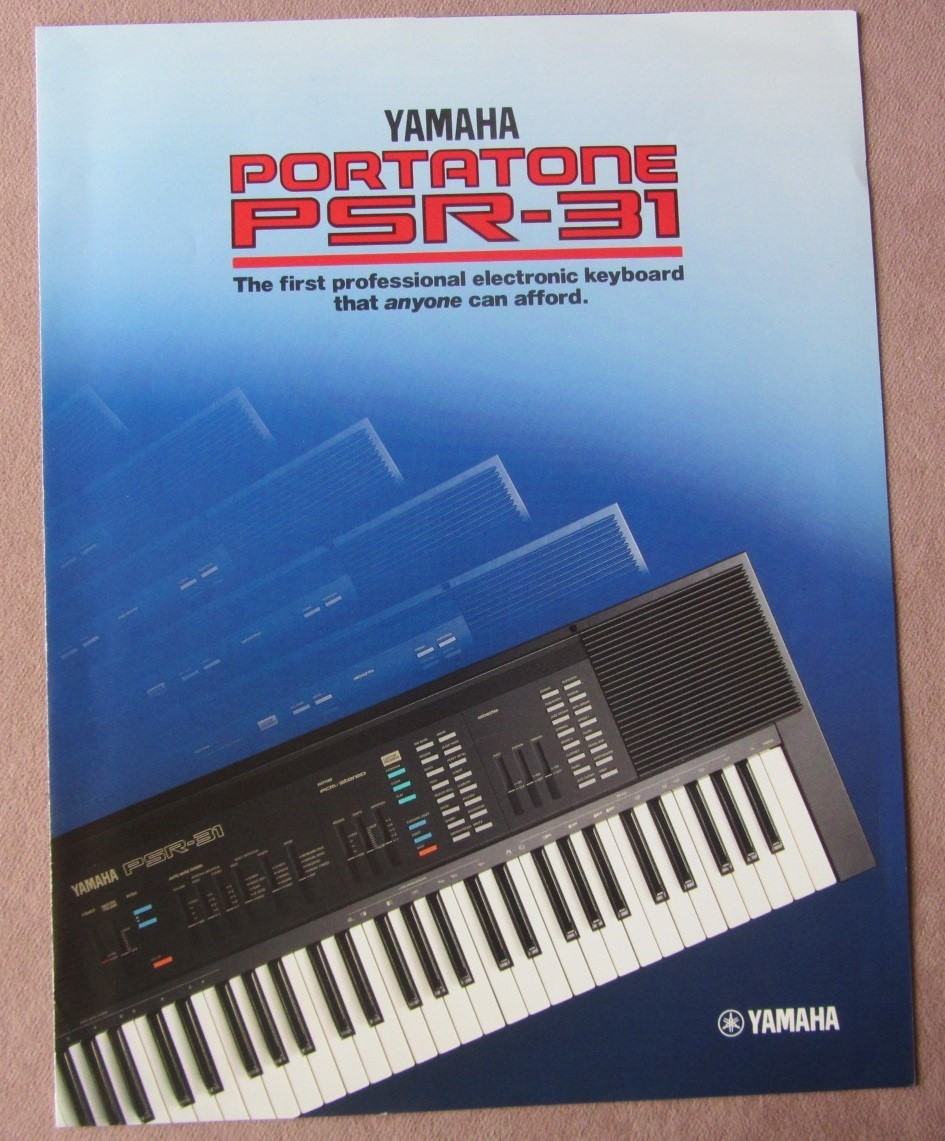 Vtg 1986 Yamaha Electronic Keyboard Synthesizer Portatone PSR-31 Brochure Specs