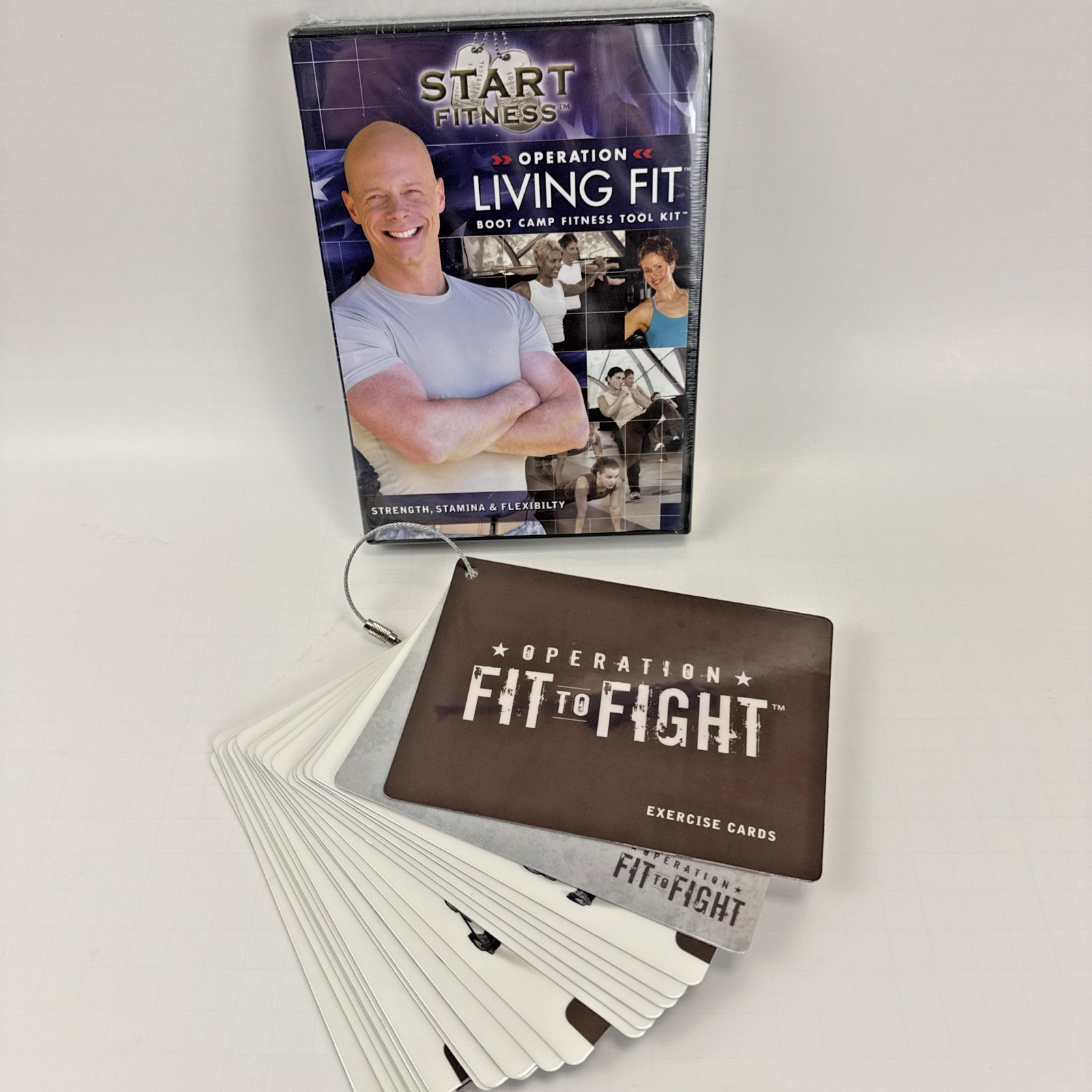 Operation Fit to Fight Exercise Cards + Operation Living Fit Boot Camp DVD NEW