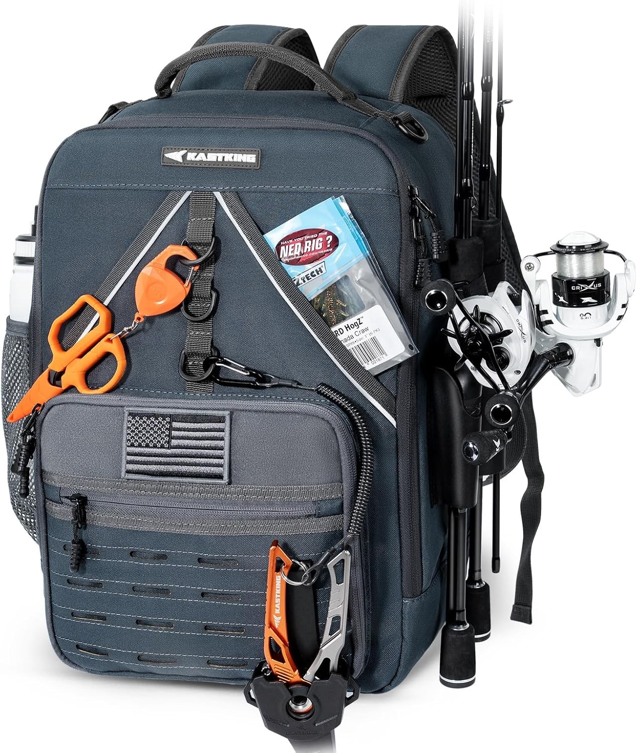 KastKing KarryAll KastMate Fishing Tackle Backpack,Water-Resistant Fishing Bag