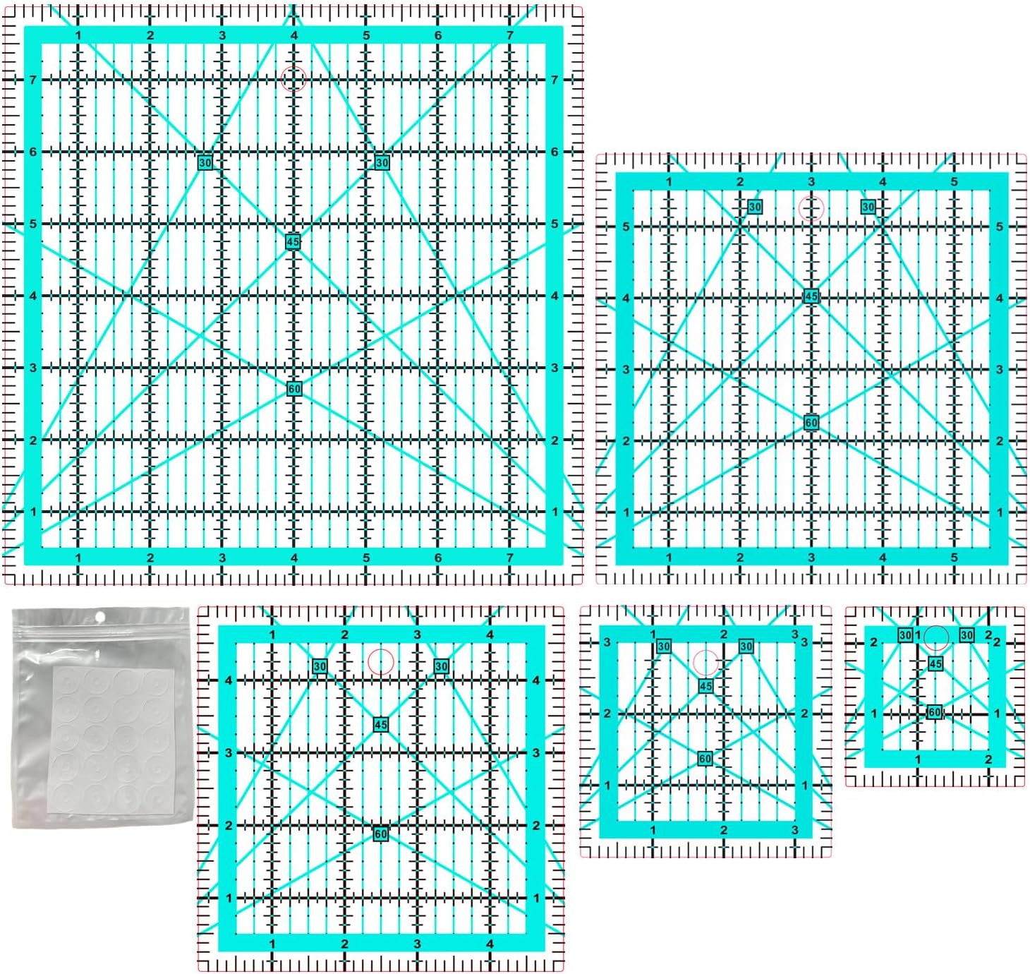 Quilting Rulers,Quilting Templates Square Ruler (2.5",3.5", 5", 6",8")