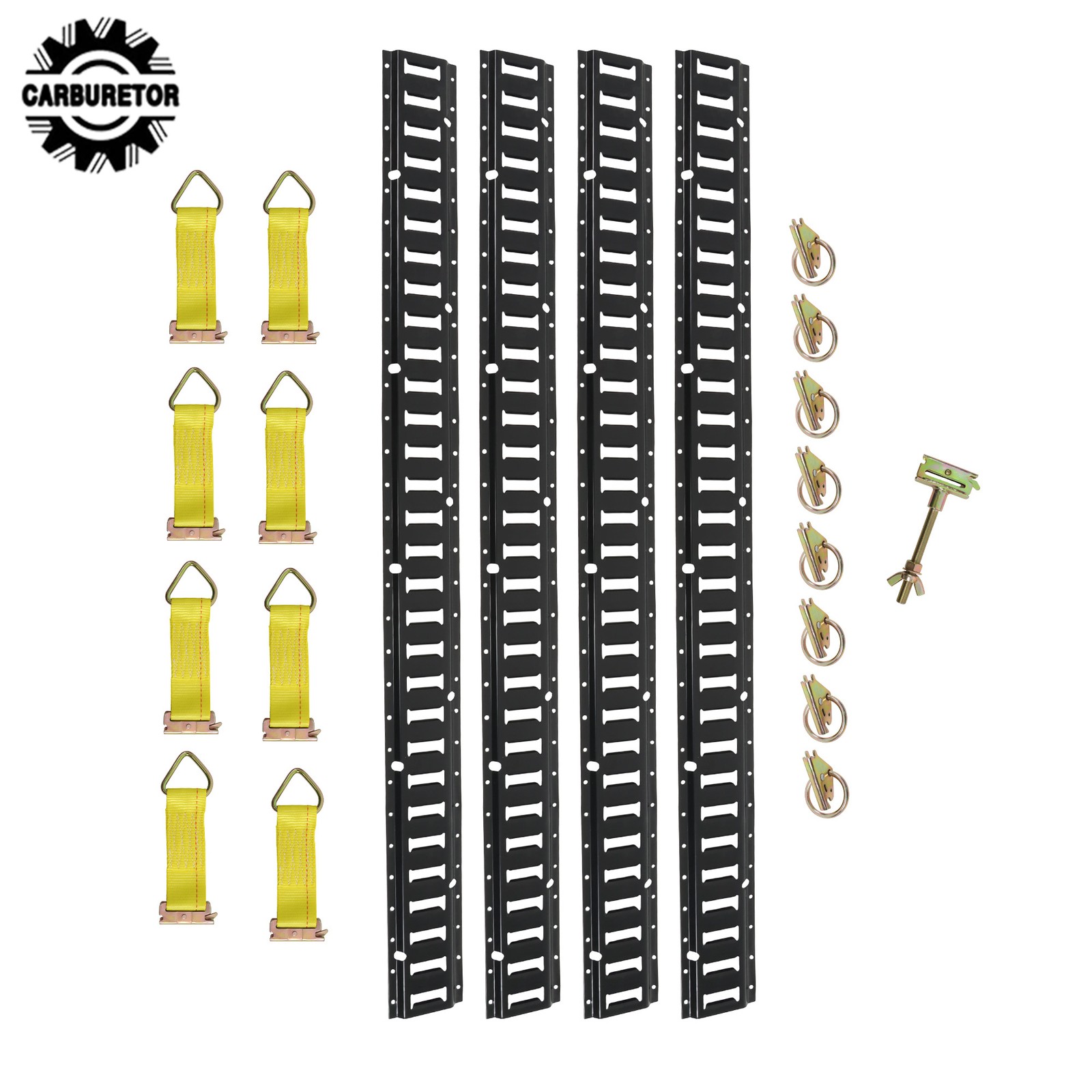 21 Pcs 5 Ft E Track Rails Complete Kit W/ Hardware O Rings D Rings & Tire Mount