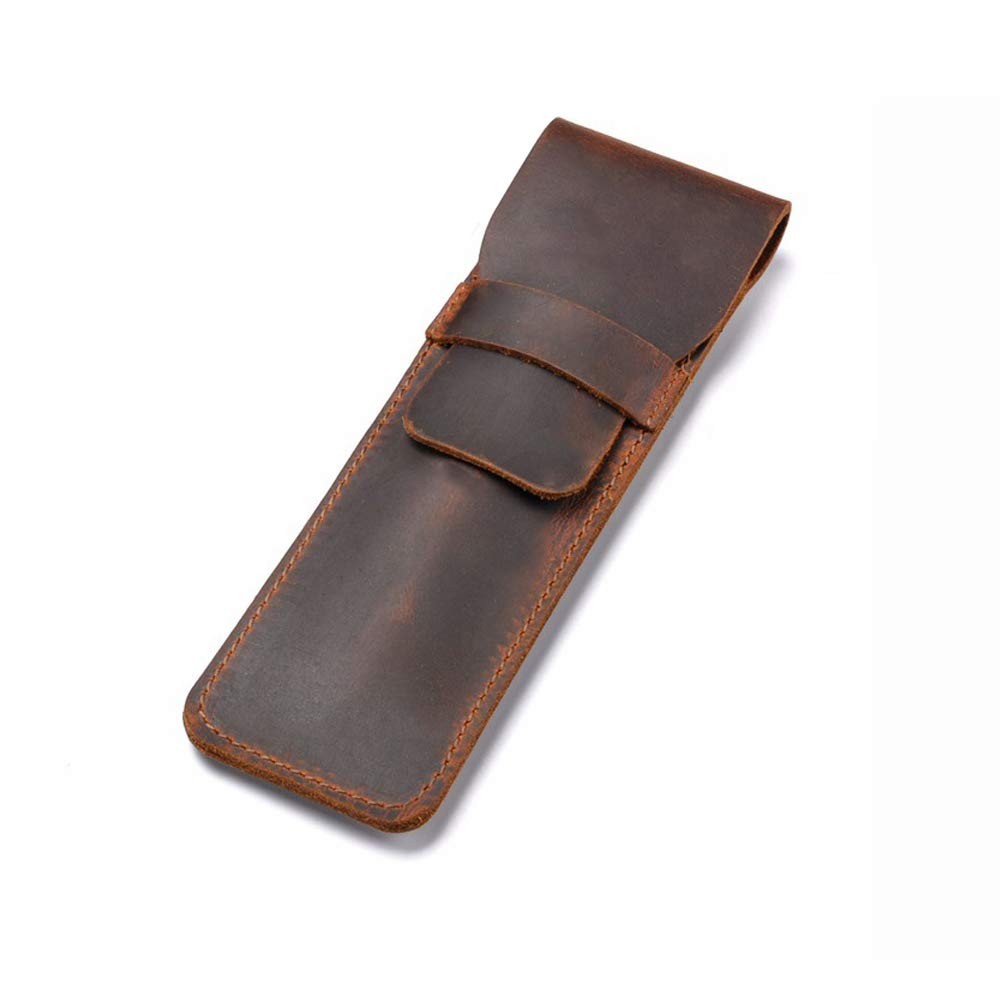Leather Pen Case Holder Fountain Pen Pouch Protective Sleeve Cover