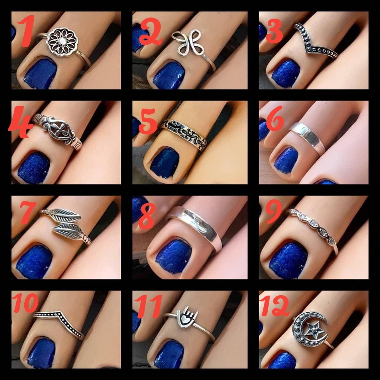 STERLING SILVER TOE RINGS 2 FOR $30.00