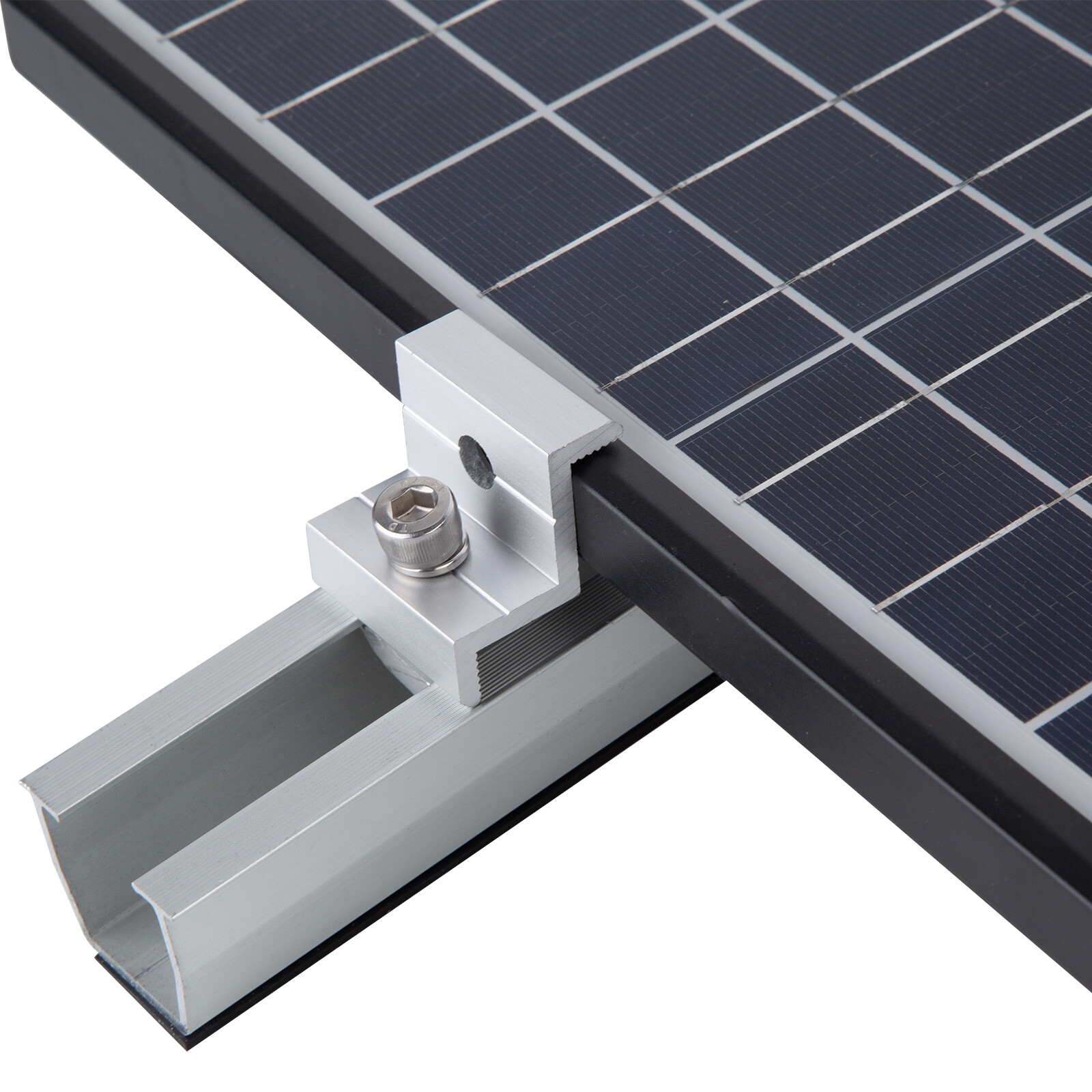 Solar Panel Roof Mount Rail Brackets Kit System for 1-4Pcs Solar Panels Mounting