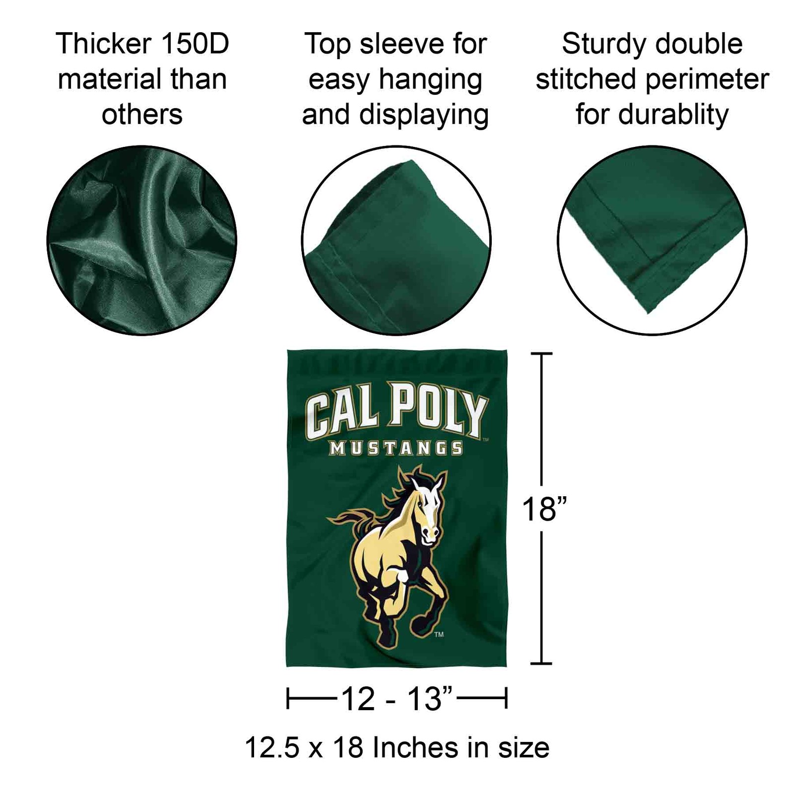 Cal Poly Mustangs Wordmark Garden Flag and Yard Banner