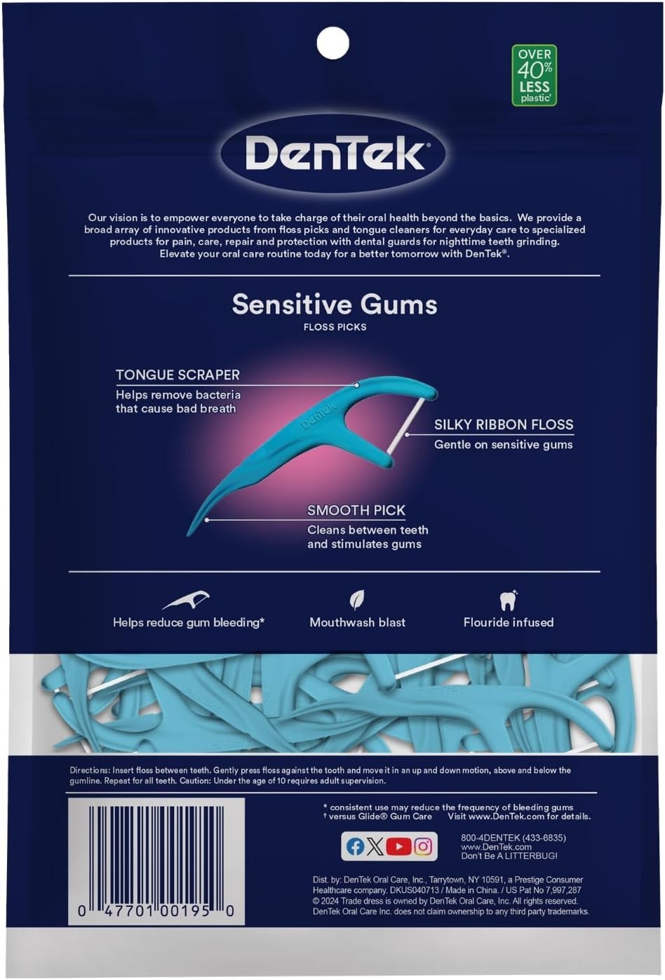 DenTek Sensitive Gums Floss Picks 150 CT (Select Pack)
