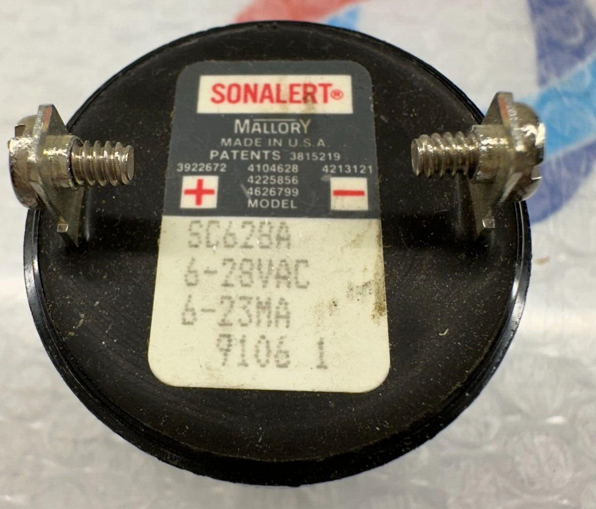 Sonalert Alarm SC628A 6-28VAC Mallory USA Panel Alarm