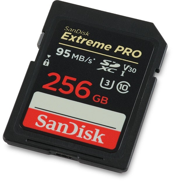 SanDisk 256GB Extreme PRO 95MB/s SDXC UHS-I V30 4K U3 Class 10 SD Card