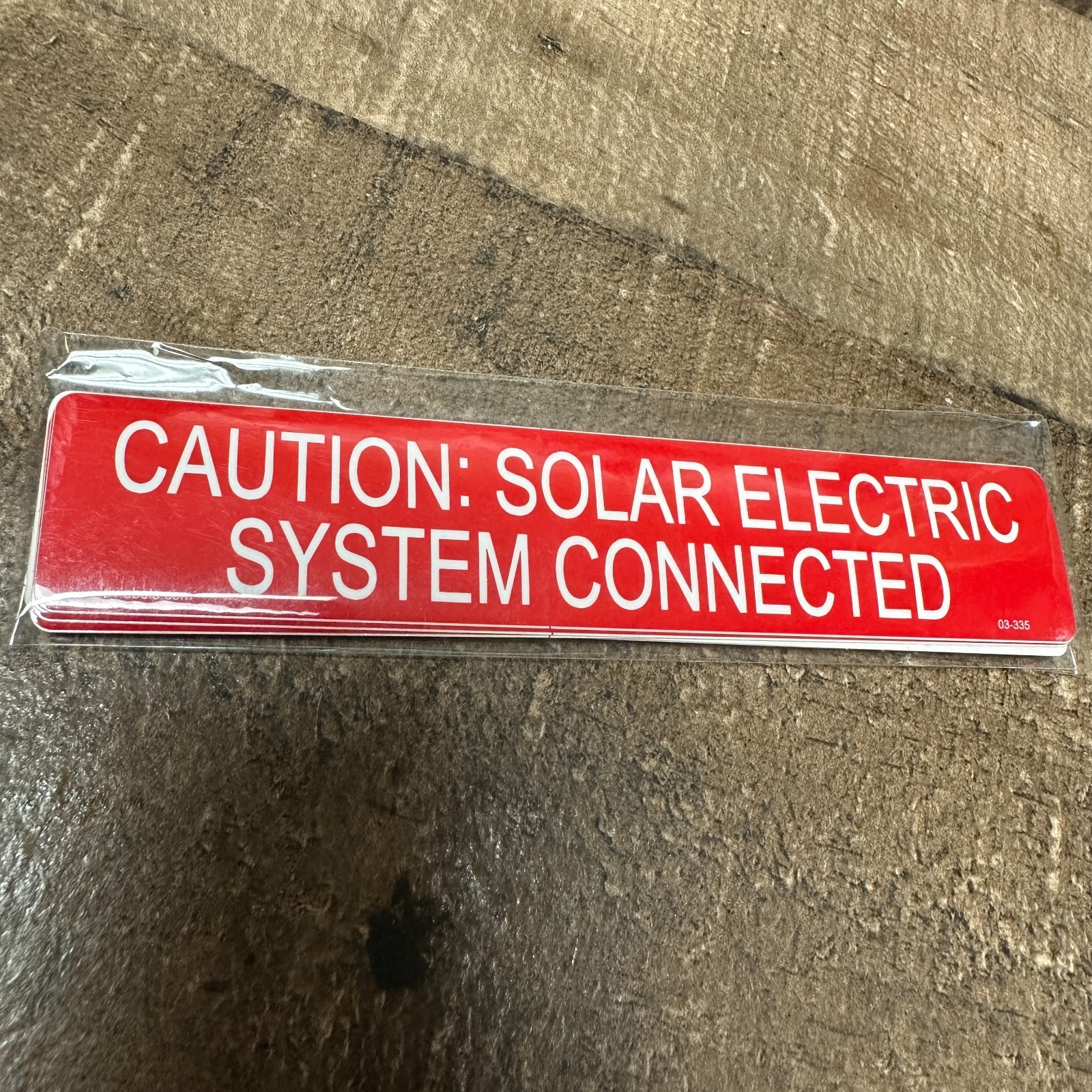 1-1/4" x 5-1/2" CAUTION Solar Electric System Connected Labels 03-335 Pack of 10