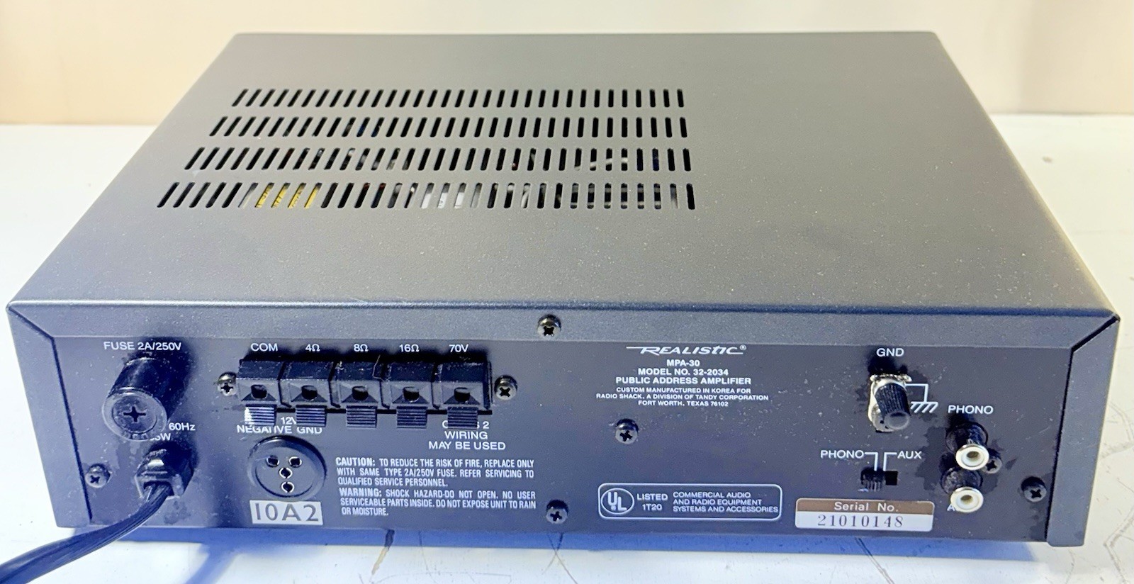 REALISTIC MPA-30 20W P.A. Amplifier