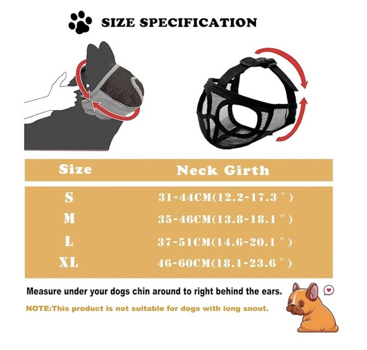 Dog Short Snout Licking (S/Black) New